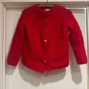 Vintage Mohair Cardigan Sweater Hand Knit